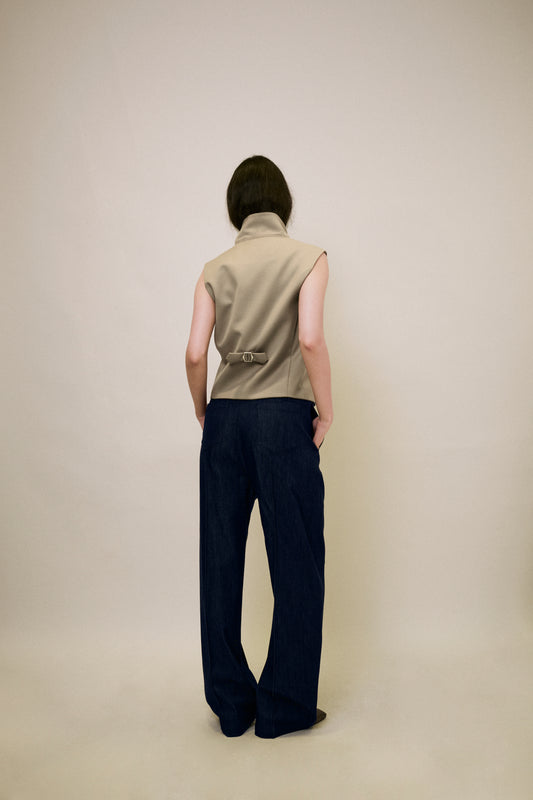 Cotton Silk Denim Trousers